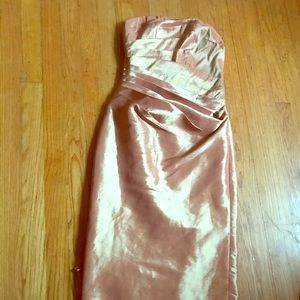 Rose gold satin evening dress size 8